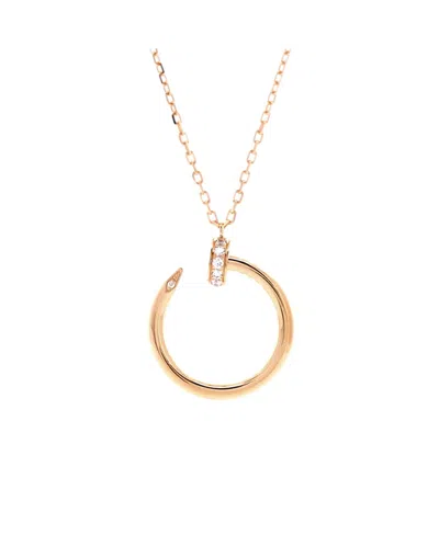 Pre-owned Pre-owned Cartier  Cartier Juste Un Clou Pendant Necklace 18k Rose Gold With Diamonds, 16.5 - 18" In Pink
