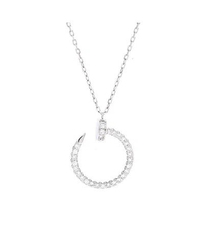 Pre-owned Pre-owned Cartier  Cartier Juste Un Clou Pendant Necklace 18k White Gold And Pave Diamonds, 16.25 - 18"