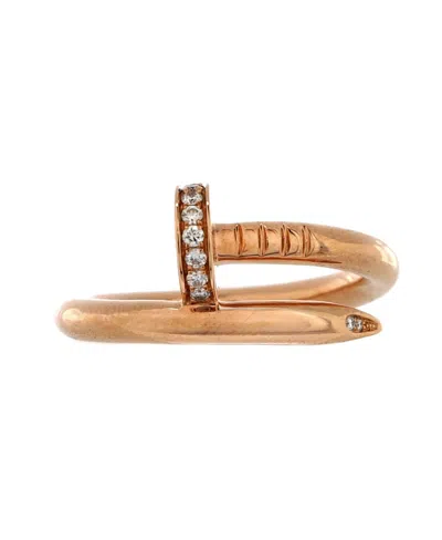 Pre-owned Pre-owned Cartier  Cartier Juste Un Clou Ring 18k Rose Gold And Diamonds