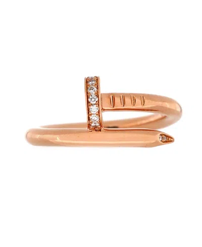 Pre-owned Pre-owned Cartier  Cartier Juste Un Clou Ring 18k Rose Gold And Diamonds