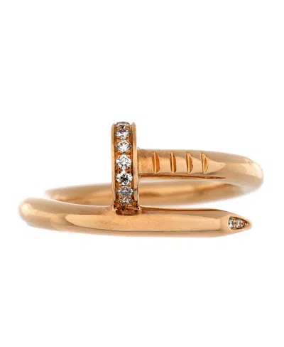 Pre-owned Pre-owned Cartier  Cartier Juste Un Clou Ring 18k Rose Gold And Diamonds