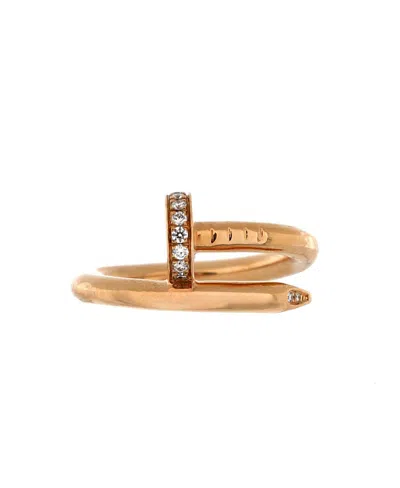Pre-owned Pre-owned Cartier  Cartier Juste Un Clou Ring 18k Rose Gold And Diamonds