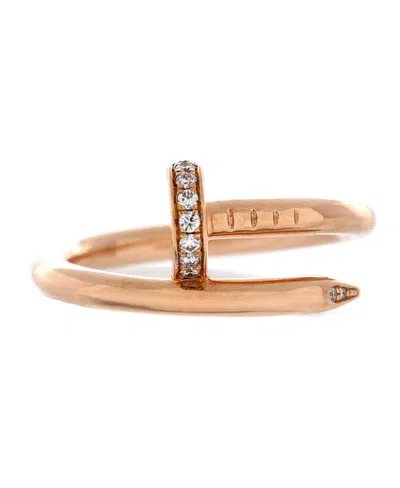 Pre-owned Pre-owned Cartier  Cartier Juste Un Clou Ring 18k Rose Gold And Diamonds