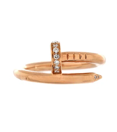 Pre-owned Pre-owned Cartier  Cartier Juste Un Clou Ring 18k Rose Gold And Diamonds