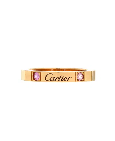 Pre-owned Cartier  Cartier Lanieres 2 Sapphire Ring 18k Rose Gold With Pink Sapphires