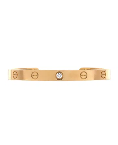 Pre-owned Pre-owned Cartier  Cartier Love 1 Diamond Cuff Bracelet 18k Gold With Diamond