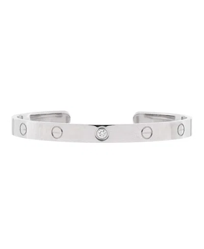 Pre-owned Pre-owned Cartier  Cartier Love 1 Diamond Cuff Bracelet 18k White Gold With Diamond