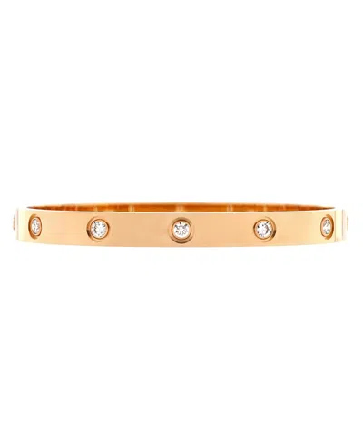 Pre-owned Pre-owned Cartier  Cartier Love 10 Diamond Bracelet 18k Rose Gold With Diamonds In Pink
