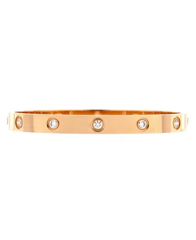 Pre-owned Pre-owned Cartier  Cartier Love 10 Diamond Bracelet 18k Rose Gold With Diamonds In Pink