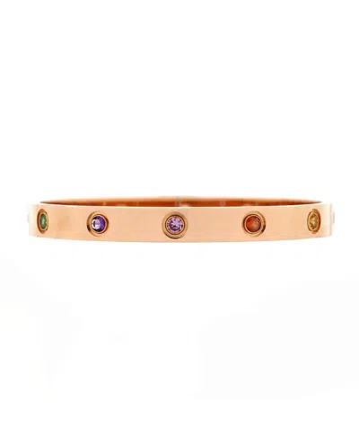 Pre-owned Pre-owned Cartier  Cartier Love 10 Stone Bracelet 18k Rose Gold With Garnet, Amethyst And Sapphire