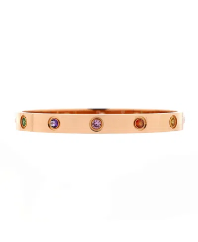 Pre-owned Pre-owned Cartier  Cartier Love 10 Stone Bracelet 18k Rose Gold With Garnet, Amethyst And Sapphire