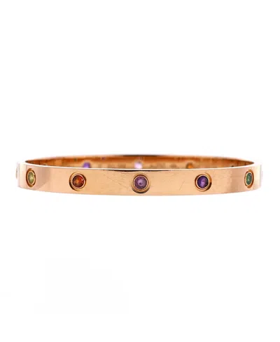 Pre-owned Pre-owned Cartier  Cartier Love 10 Stone Bracelet 18k Rose Gold With Garnet, Amethyst And Sapphire In Pink