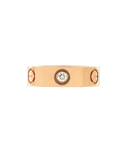 Pre-owned Pre-owned Cartier  Cartier Love 3 Diamonds Band Ring 18k Rose Gold With Diamonds