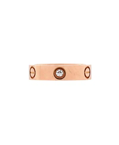 Pre-owned Pre-owned Cartier  Cartier Love 3 Diamonds Band Ring 18k Rose Gold With Diamonds