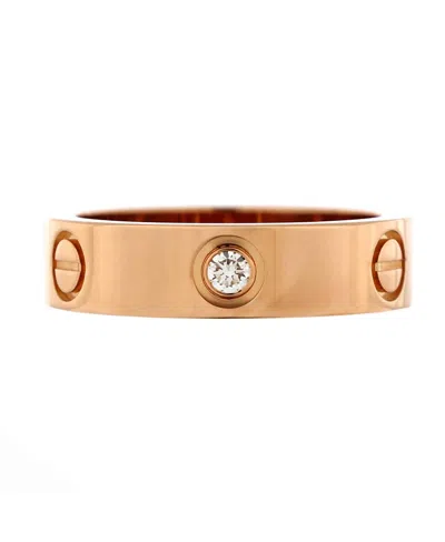 Pre-owned Pre-owned Cartier  Cartier Love 3 Diamonds Band Ring 18k Rose Gold With Diamonds In Pink