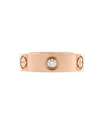 Pre-owned Pre-owned Cartier  Cartier Love 3 Diamonds Band Ring 18k Rose Gold With Diamonds In Pink