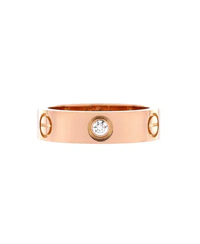 Pre-owned Pre-owned Cartier  Cartier Love 3 Diamonds Band Ring 18k Rose Gold With Diamonds In Pink