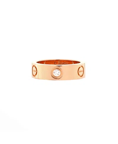 Pre-owned Pre-owned Cartier  Cartier Love 3 Diamonds Band Ring 18k Rose Gold With Diamonds In Pink