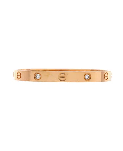 Pre-owned Pre-owned Cartier  Cartier Love 4 Diamond Bracelet 18k Rose Gold With Diamonds