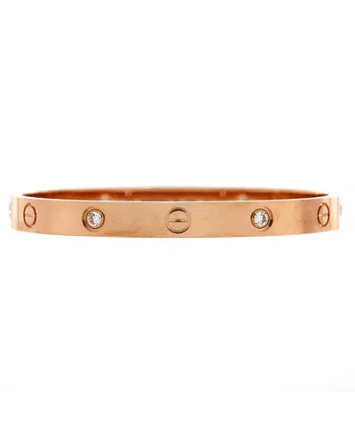 Pre-owned Pre-owned Cartier  Cartier Love 4 Diamond Bracelet 18k Rose Gold With Diamonds In Pink