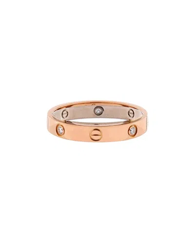 Pre-owned Pre-owned Cartier  Cartier Love 6 Diamonds Double Ring 18k Rose Gold And 18k White Gold With Diamonds