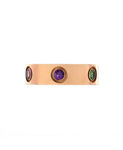 Pre-owned Pre-owned Cartier  Cartier Love 6 Stone Band Ring 18k Rose Gold With Sapphires, Garnets And Amethyst