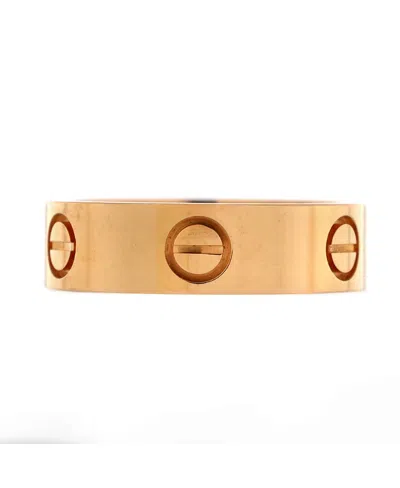 Pre-owned Pre-owned Cartier  Cartier Love Band Ring 18k Rose Gold In Pink