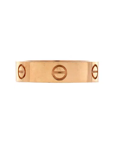 Pre-owned Pre-owned Cartier  Cartier Love Band Ring 18k Rose Gold In Pink