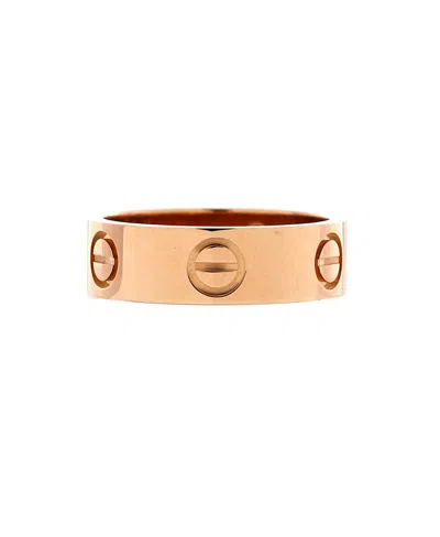 Pre-owned Pre-owned Cartier  Cartier Love Band Ring 18k Rose Gold In Pink