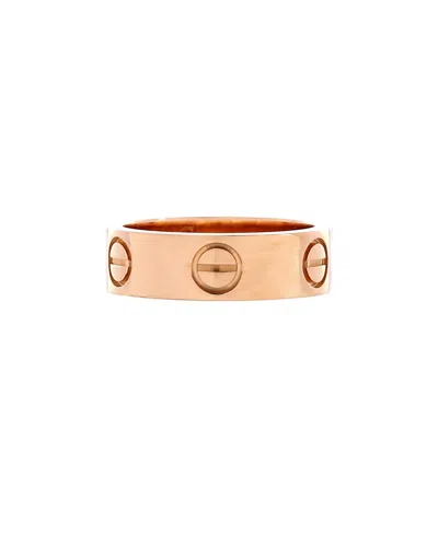 Pre-owned Pre-owned Cartier  Cartier Love Band Ring 18k Rose Gold In Pink