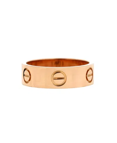Pre-owned Pre-owned Cartier  Cartier Love Band Ring 18k Rose Gold In Pink