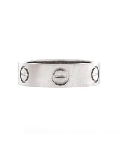 Pre-owned Pre-owned Cartier  Cartier Love Band Ring Platinum In Silver
