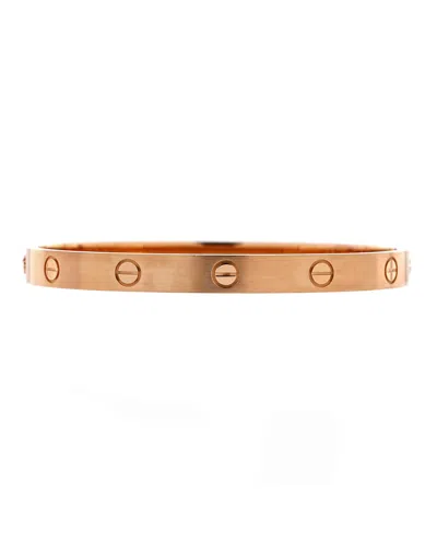 Pre-owned Pre-owned Cartier  Cartier Love Bracelet Brushed 18k Rose Gold In Pink