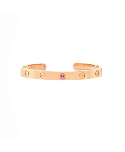 Pre-owned Pre-owned Cartier  Cartier Love Cuff Bracelet 18k Rose Gold With Pink Sapphire