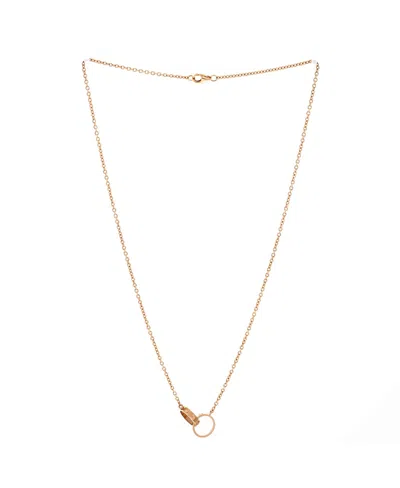 Pre-owned Pre-owned Cartier  Cartier Love Interlocking Necklace 18k Rose Gold, 17.25" In Pink