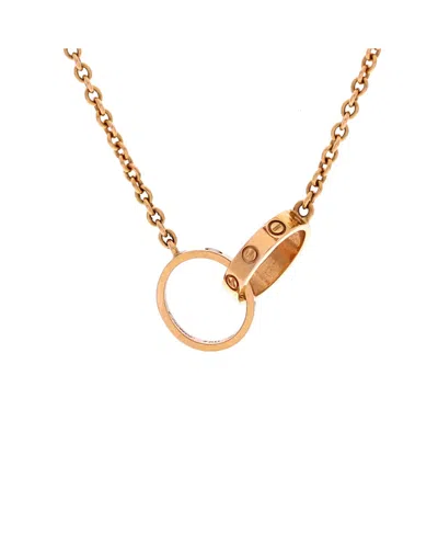 Pre-owned Pre-owned Cartier  Cartier Love Interlocking Necklace 18k Rose Gold, 17.25" In Pink