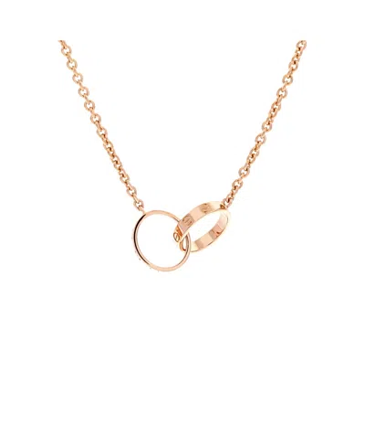Pre-owned Pre-owned Cartier  Cartier Love Interlocking Necklace 18k Rose Gold 17.25" In Pink