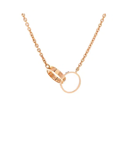 Pre-owned Pre-owned Cartier  Cartier Love Interlocking Necklace 18k Rose Gold, 17.25" In Pink