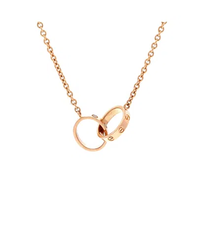Pre-owned Pre-owned Cartier  Cartier Love Interlocking Necklace 18k Rose Gold, 17.25" In Pink