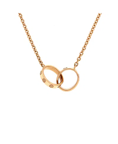 Pre-owned Pre-owned Cartier  Cartier Love Interlocking Necklace 18k Rose Gold, 17.25" In Pink