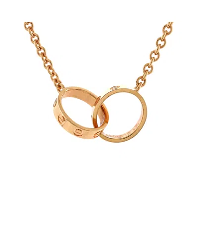 Pre-owned Cartier  Cartier Love Interlocking Necklace 18k Rose Gold In K Gold