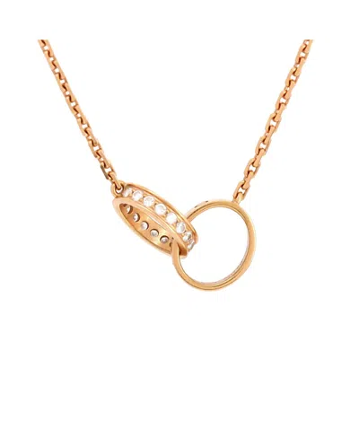 Pre-owned Pre-owned Cartier  Cartier Love Interlocking Necklace 18k Rose Gold With Diamonds