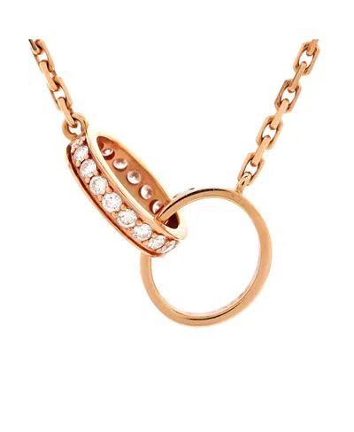 Pre-owned Pre-owned Cartier  Cartier Love Interlocking Necklace 18k Rose Gold With Diamonds
