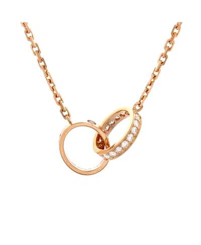 Pre-owned Pre-owned Cartier  Cartier Love Interlocking Necklace 18k Rose Gold With Diamonds, 17.5" In Pink