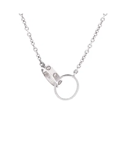 Pre-owned Pre-owned Cartier  Cartier Love Interlocking Necklace 18k White Gold 17.25"