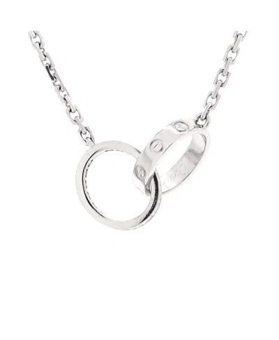 Pre-owned Pre-owned Cartier  Cartier Love Interlocking Necklace 18k White Gold And Diamonds