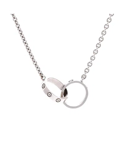 Pre-owned Pre-owned Cartier  Cartier Love Interlocking Necklace 18k White Gold And Diamonds