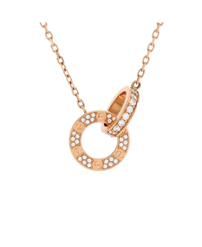 Pre-owned Pre-owned Cartier  Cartier Love Interlocking Pave Necklace 18k Rose Gold And Diamonds