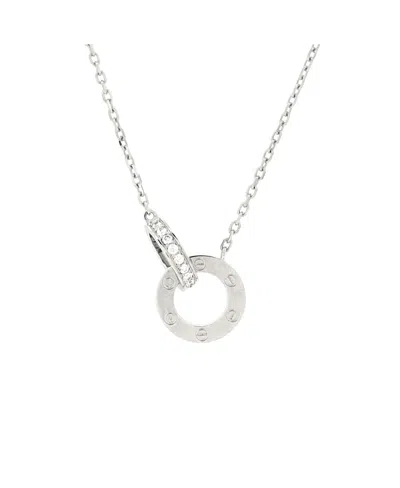 Pre-owned Pre-owned Cartier  Cartier Love Interlocking Pave Necklace 18k White Gold And Diamonds