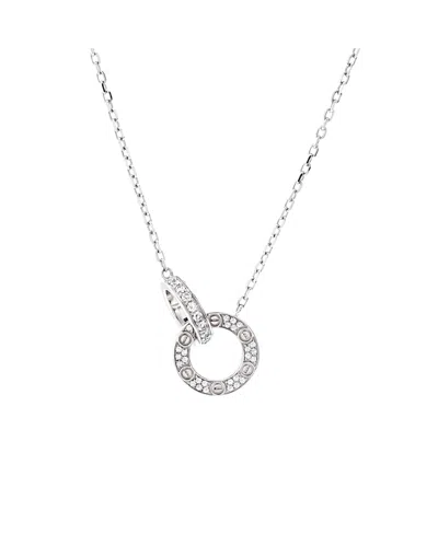 Pre-owned Pre-owned Cartier  Cartier Love Interlocking Pave Necklace 18k White Gold And Diamonds, 14.75 - 16"